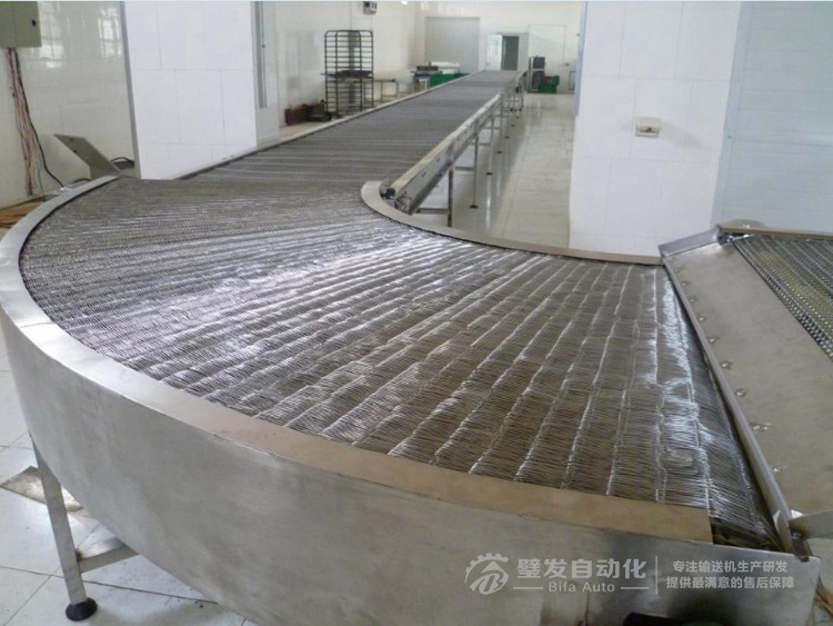 金屬網帶轉彎輸送機